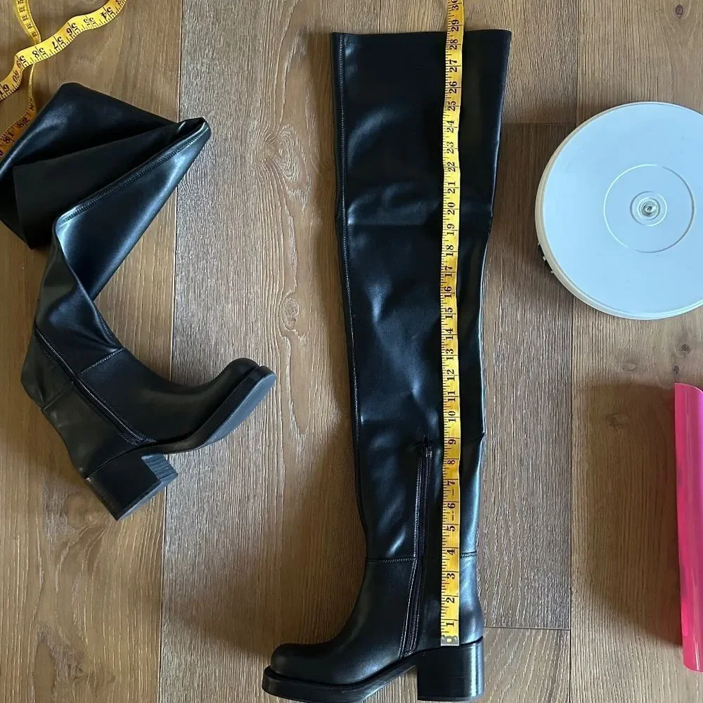 Jeffery Campbell Black Thigh High Platform Boots NEW Statement OTK Size 6